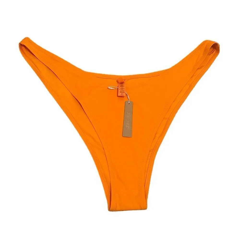 NWT SKIMS Recycled Swim Cheeky Tanga In Orange Bikini Bottom